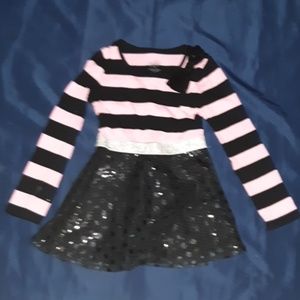 Justice Long Sleeve Top Girls 8 Pink and Black